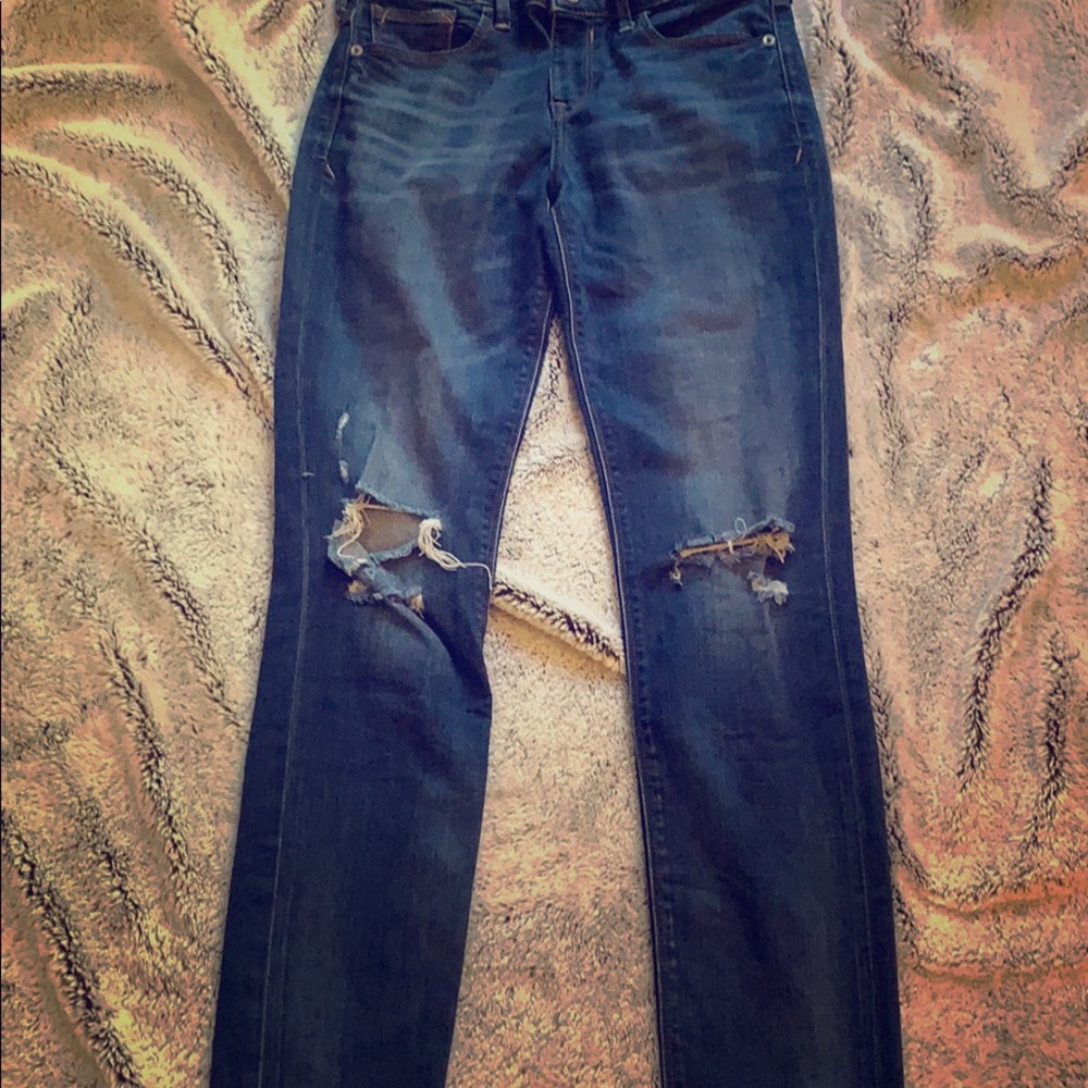 Express distressed denim legging